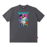Men T Shirt Vintage Skull Heart Printing Pattern Short Sleeve