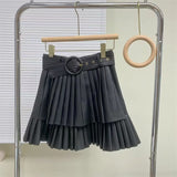Women Skirt Fall Women's Clothing Fashion Casual PU Leather Skirt
