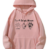 Sunshine Coffee Dogs Print Kangaroo Pocket Hoodie