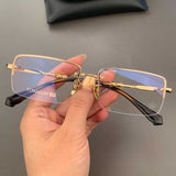 CHH Chrome Hearts Glasses Pure Titanium Square Frameless Business Myopia Glasses Frame