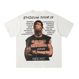 Travis Scott T-Shirt Travis Scott 24ssTOUR EUROPE Crew Neck Short Sleeve