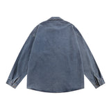 Men Long Sleeved T Shirt Animal Embroidery Denim Shirt Jacket Spring and Autumn Men's Ins Casual Long Sleeve