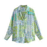 Women T-shirt Women's Spring Clothing Long Sleeve Printed Drape Shirt