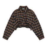 Women Long Sleeve Shirt Plaid Long Sleeve Shirt Design for Women Lapel Short
