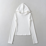 Women T-shirt Hooded Bottoming Shirt Women's Autumn Long-Sleeved Top T-shirt