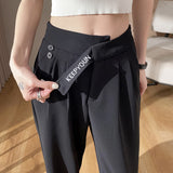 Palazzo Pants Wide Leg Pants Spring and Autumn Loose Black Straight Casual Pants Suit