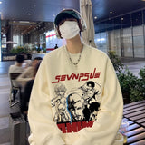 Men Hoodie Vintage Sweater Men's Autumn Hiphop Couple Casual round Neck