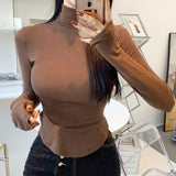 Women Long Sleeve Shirt Elastic Soft Autumn and Winter