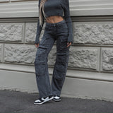 Women Cargo Pants Jeans for Women Baggy Straight Trousers
