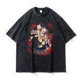 T-shirts Hip Hop Washed Anime Getou Suguru Attack