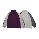 Unisex Jacket Fall Color-Blocking Sports Stand Collar Jacket