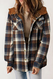 Plaid Trench Coat Autumn and Winter Women's Plaid Button Hooded Jacket