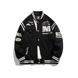 Varsity Jacket Vintage Spring Solid Color Embroidery Loose