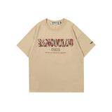 Men T Shirt Camouflage Print Distressed Short Sleeve T-shirt Male and Female Trendy Brand Couple