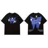 Men T Shirt Rabbit Print Sweet Cool Couple T-shirt Retro College Style Short Sleeve T-shirt