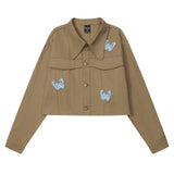 Women Long Sleeve Shirt Women's Street Tide Brand Loose Lapels Stitching Pure Cotton Shirt