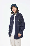 Unisex Jacket Fall Raw Wash Shirt Women's Clothing