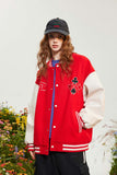 Unisex Jacket Autumn Contrast Color Poker Coat Women's Clothing
