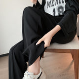 Palazzo Pants Suit Pants for Women Spring-Autumn Wide-Leg Pants Loose Slimming