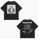 Men T Shirt Retro Washed Loose Half Sleeve Fashion Brand Hiphop Short Sleeve