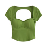 Women T-shirt T-shirt Summer Slim Fit Short Stitching Bottoming Shirt