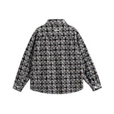 Unisex Jacket Autumn Plaid Letters Embroidered Jacket Women's Clothing