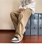 Men Sweatpants Overalls Men's Spring and Autumn Loose Wide Leg Draped Pants