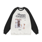 Men Hoodie round Neck Sweater Men's Loose Long Sleeve Autumn and Winter Pullover