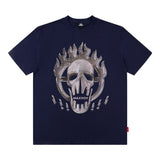 Men T Shirt Vintage Space Print Short Sleeve T-shirt for Men and Women Hip Hop Loose