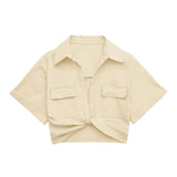 Women T-Shirt Spring Linen Short Shirt