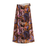 Women Skirt Women's Spring Clothing Printed Skirt Long Skirt Suit