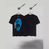 Mens T-shirts Travis Scott Cactus Jack x Utopia Crying Blue Face Short Sleeves