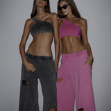 Women Cargo Pants Vintage Distressed Loose Casual Sweatpants Women
