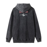 Men Hoodie Worn Looking Washed-out Hooded Pullover Hip Hop Side Seam Sidekick Worn Hoodie
