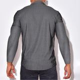 Men Shirt Autumn Cardigan Men's Shirt Striped