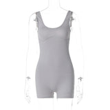 Women Jumpsuit Slim-Fit U-Neck Shoulder Strap Jumpsuit