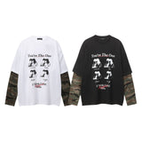 Unisex long-sleeved shirt men's autumretro camouflage