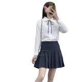 Women Skirt College Style Gray Summer Fall Winter Skirt