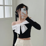 Women Long Sleeve Shirt Slim-Fit Short Long Sleeve Bottoming Shirt