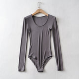 Women T-Shirt Sex round Neck, Slim-Fit, Long-Sleeved One-Piece T-shirt Bottoming Shirt