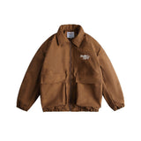 Unisex Sweater Winter Pu Embroidery Workwear Cotton Coat