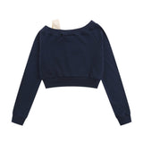 Women Hoodie Short Sweater Women's Fall Pure Cotton Long Sleeve