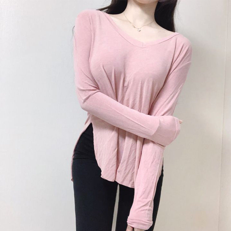 Women Long Sleeve Shirt Loose Bottoming Shirt Women's Long Sleeve Casual T-shirt