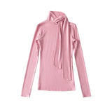 Women T-Shirt Tight Turtleneck Long Sleeve T-shirt Women's Bottoming Shirt