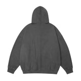 Men Hoodie Spider Web Patch Printed Hooded Jacket Men Vintage Loose Cardigan Sweater