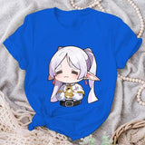 Frieren Graphic Print T-Shirt Women Casual Round
