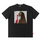 Men T Shirt Fashion Brand Street Printing round Neck Loose Short Sleeves T-shirt Men and Women