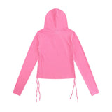 Women Long Sleeve T-Shirt Hooded Long Sleeve T-shirt Women's Spring and Autumn Solid Color Casual