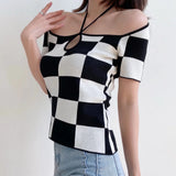 Women T-Shirt Summer Knitted Short-Sleeved T-shirt