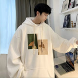 Men Hoodie Hooded Sweater Men's Autumn Loose Couple Sleeve Hoodie Coat